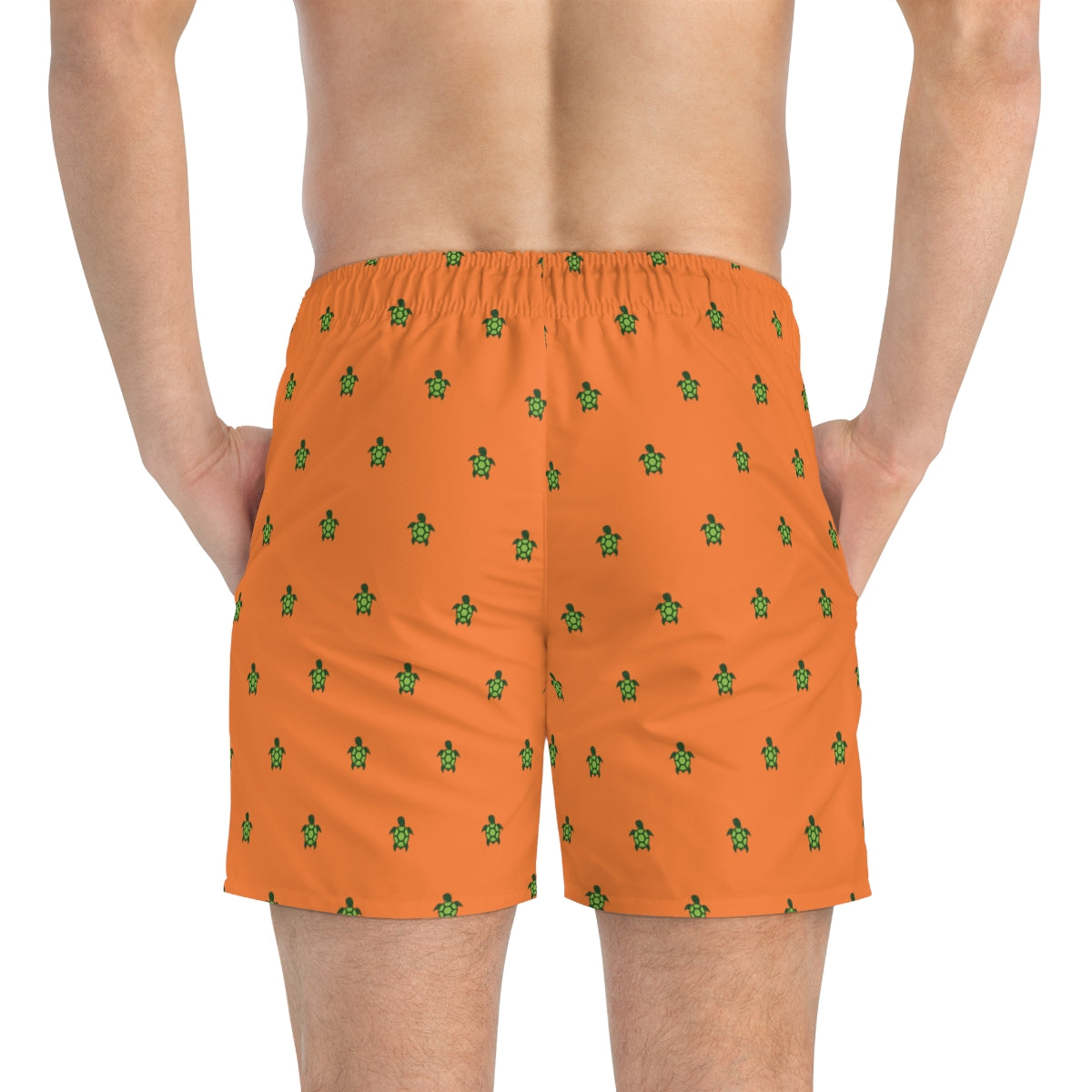 Orange Turtlez Swim Trunks