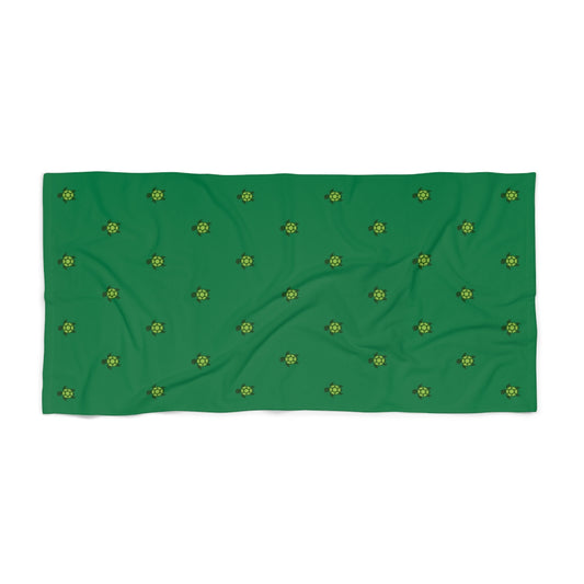 Dark Green Turtlez Beach Towel