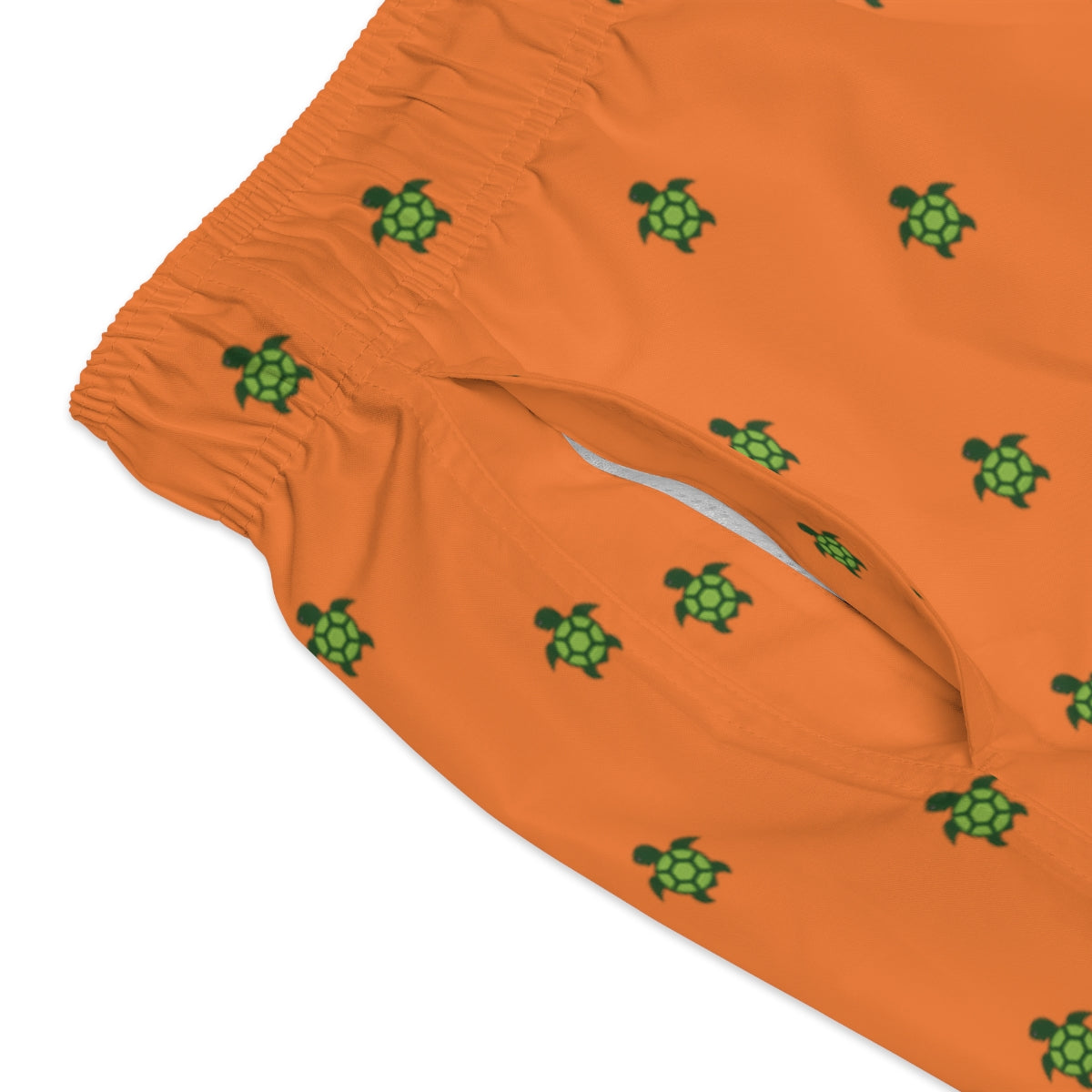 Orange Turtlez Swim Trunks